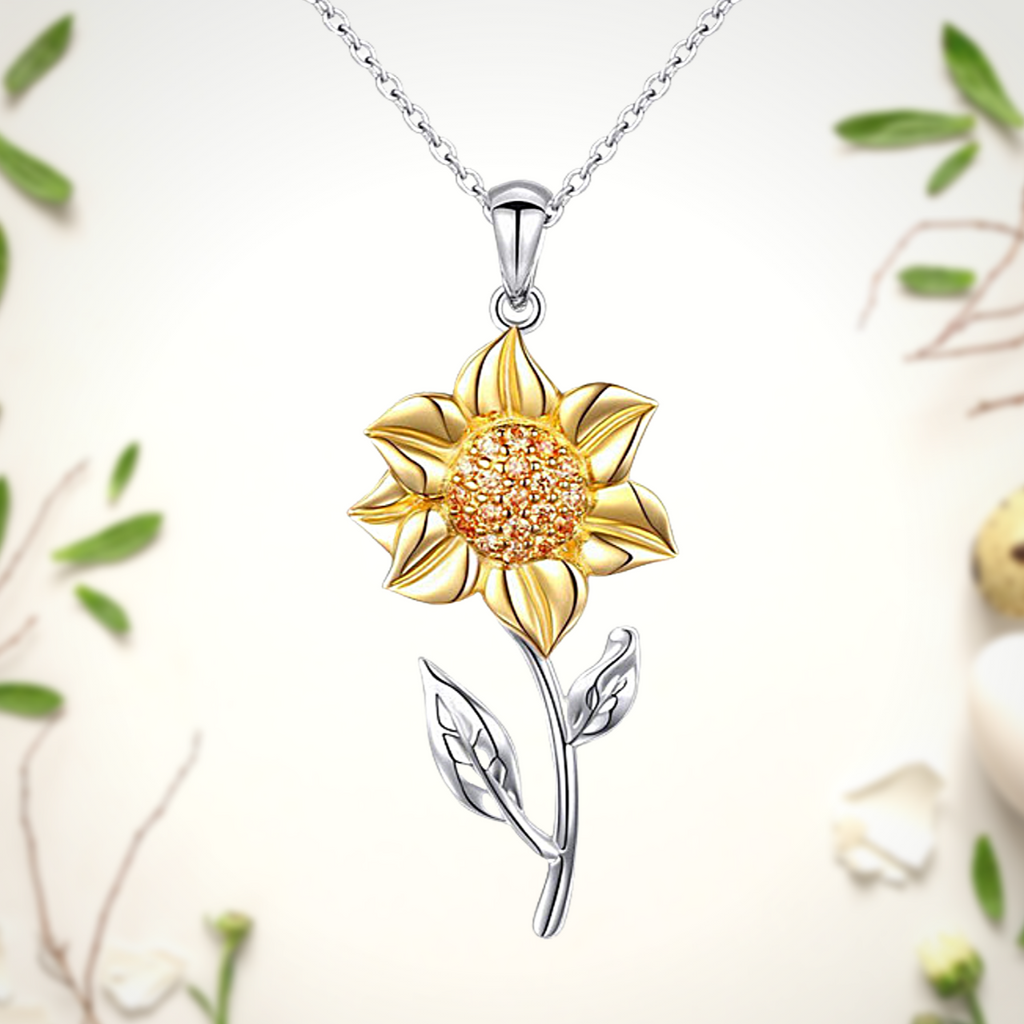 Blooming Sunflower Necklace |925 Sterling Silver