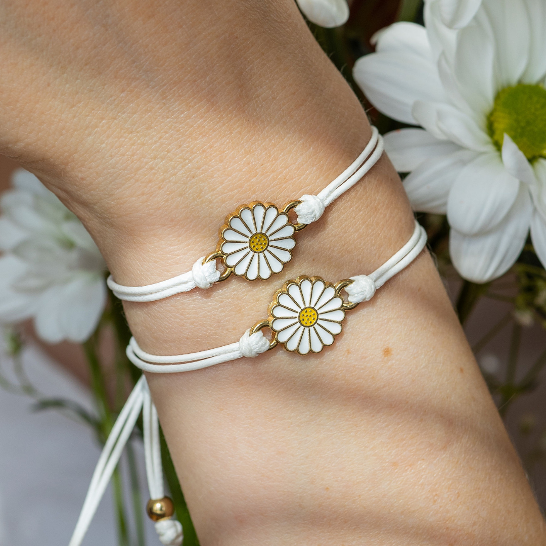 White Daisy Bracelet – Bijoux La Sotita