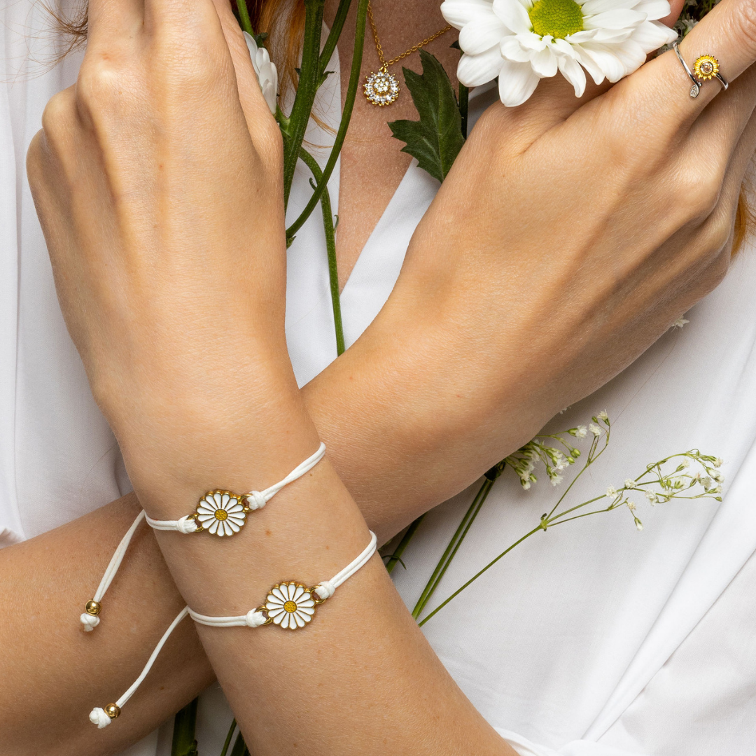 Daisy flowers bangle bracelet – Smile with Flower