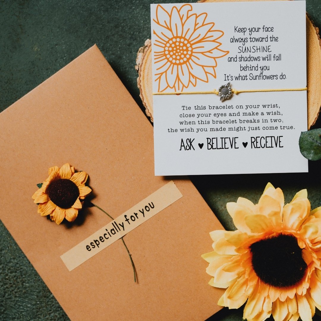 Sunflower Bracelet - Ask · Believe · Receive