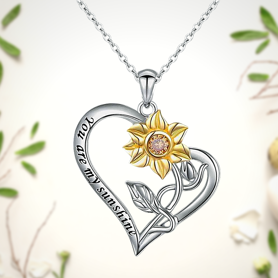 Yellcn SPINNING Sunflower Necklace, you are my sunshine Rotating Necklace  Sunflower Jewelry, Daisy Flower Anxiety Necklace for Women (Color : Silver)  : Amazon.co.uk: Fashion